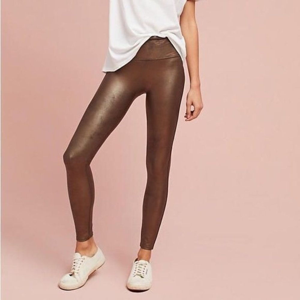 SPANX Shiny Brown Leggings